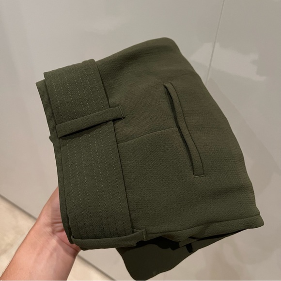 Wilfred Tie-Front Pant Fatigue Green Size 0 Aritzia High-Rise - Picture 9 of 9